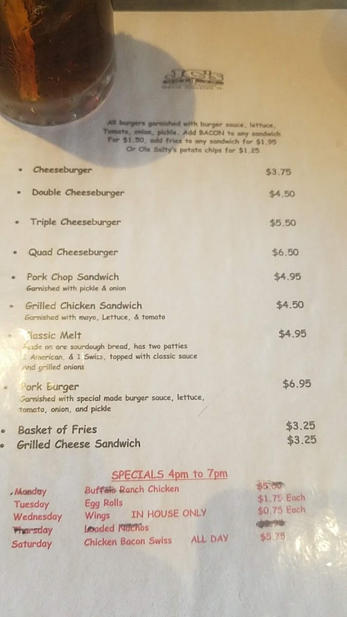 JC's Junction Corner Menu - Image 3